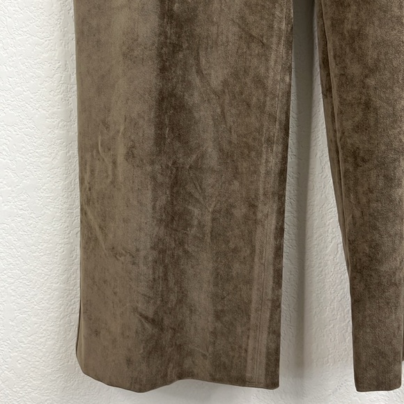 Giorgio Armani Flat Front Velvet Trousers Slant Welt Pocket Elastic Waist - Picture 2 of 9